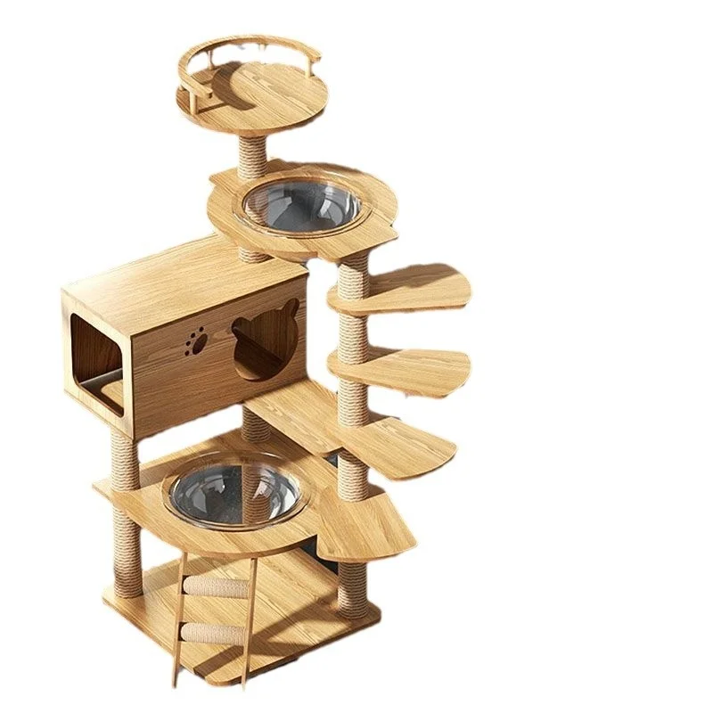 

Multi-Layered One-Piece Sisal Cat Tree Dedicated for Short-Legged Cats Universal for All Seasons Wood Nest Climbing Frame Carton