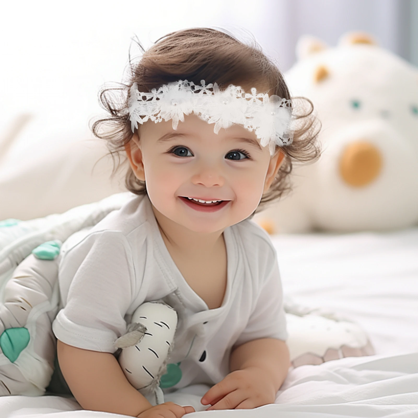 

Headbands Lace Decorative Newborn Shower Hair Accessories Girl Wraps White Delicate Mother