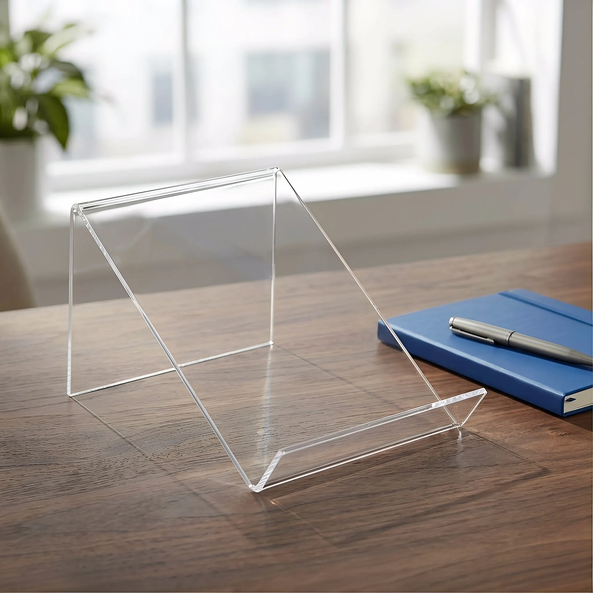 Clear Acrylic Desk Phone Stand Elevated Wide Base Transparent Office Phone Holder for Home Restaurant Hotel Use Acrylic