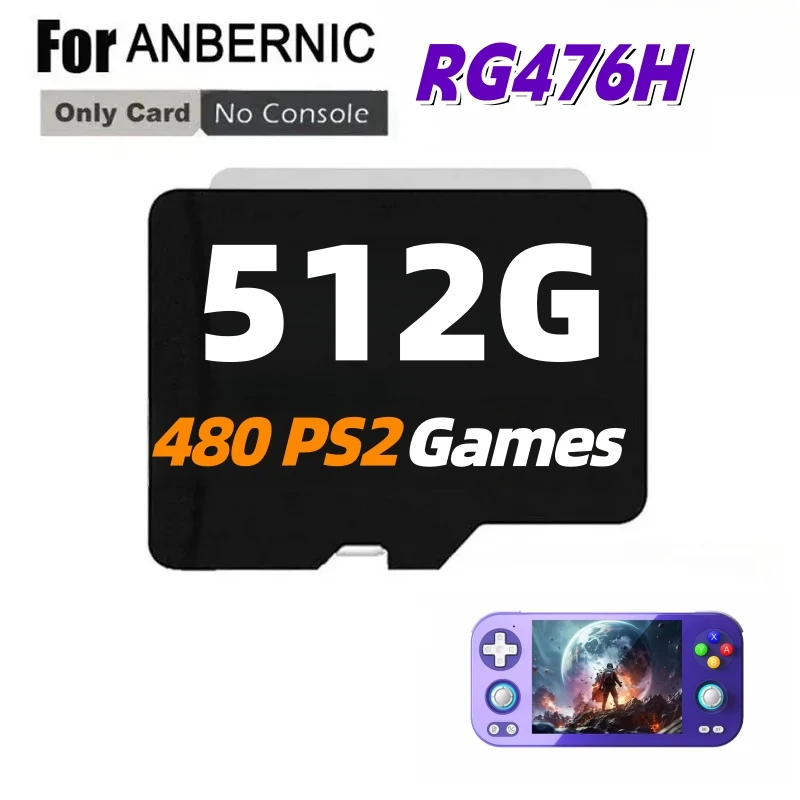 FOR ANBERNIC RG476H TF Card Portable PS2 Handheld Game Console Memory Card 80000 Games PS2 512G 256G 128G Game Card Gift