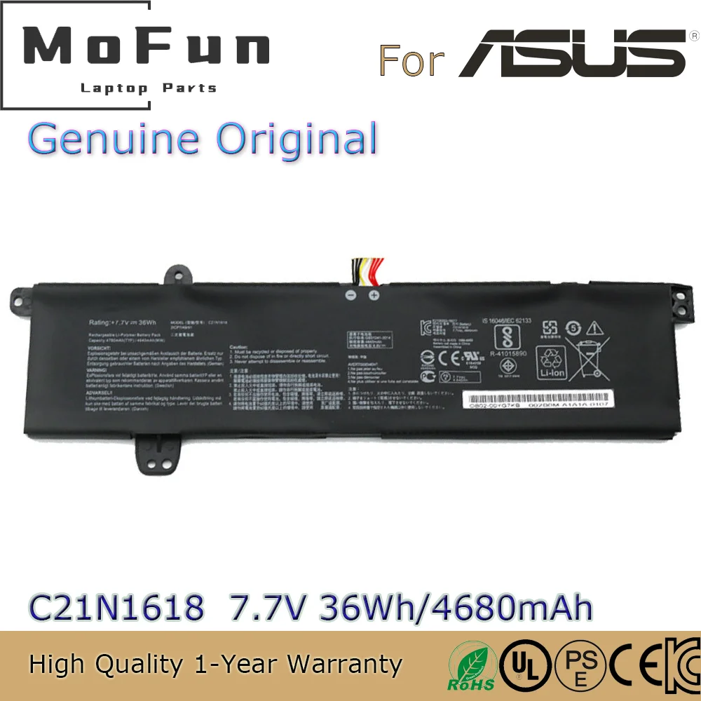 Brand New Original C21N1618 7.7V 36Wh Laptop Battery for Asus VivoBook X402BA R417BA F402BA E402BA E402BP