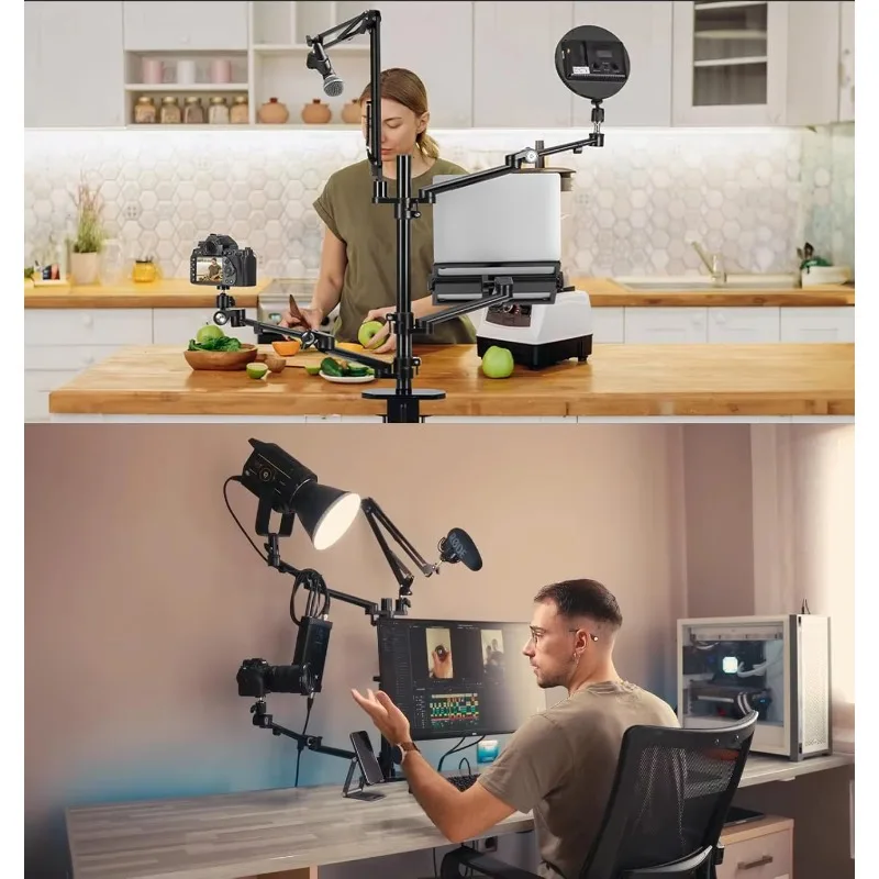 Monitor Arm Stand with Extension Arm Aluminum Computer Case Monitor Stand