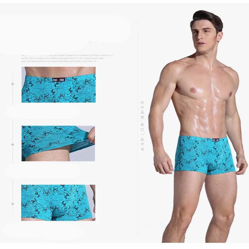 Bóxer de talla grande XXL para hombre, ropa interior transpirable con estampado de cintura media, Sexy, 8 unidades por lote