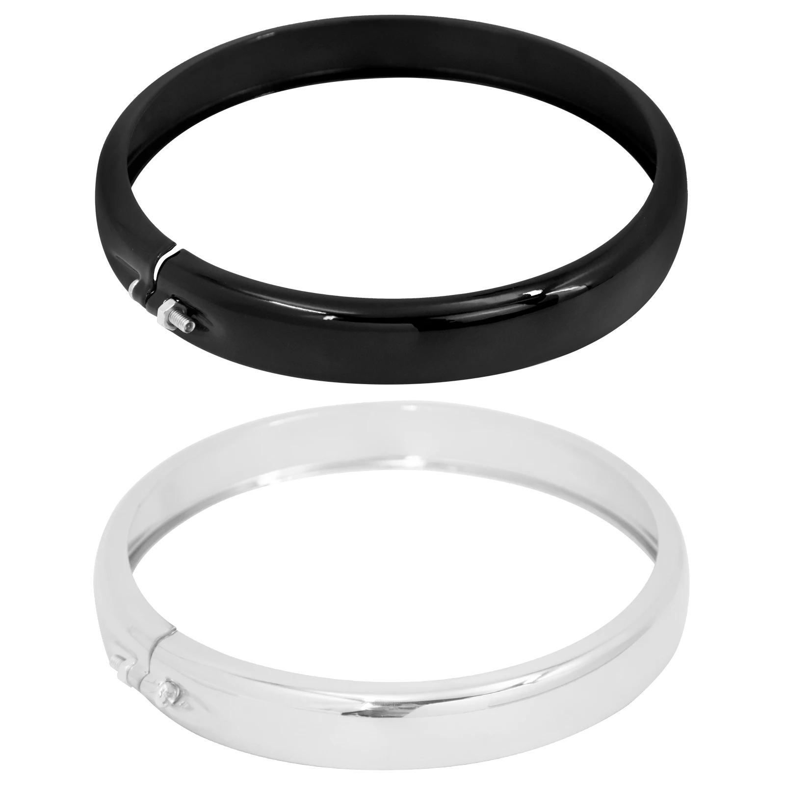 Black/Chrome 5.75' Headlight Trim Ring Motorcycle Trim Accessories For Harley Softail Street Bob FXBB Low Rider FXLR Standard