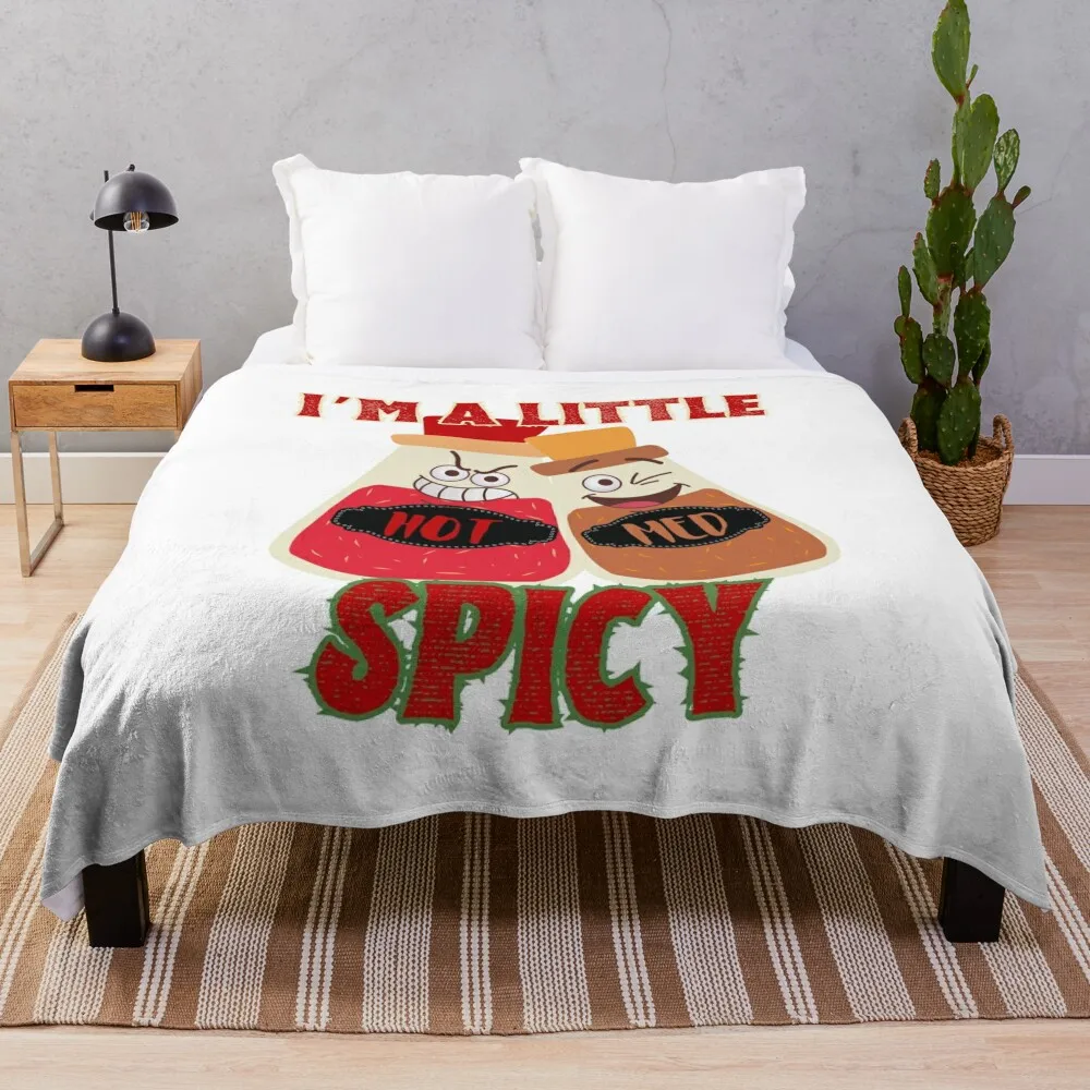 I’m a little spicy, chilli pots with attitude Throw Blanket Blankets For Sofas Plush Flannels heavy to sleep Blankets