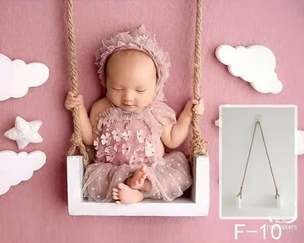 New Newborn Photography Swinging Props - Cinema 100 Days Photography Theme Flower Rope Swinging