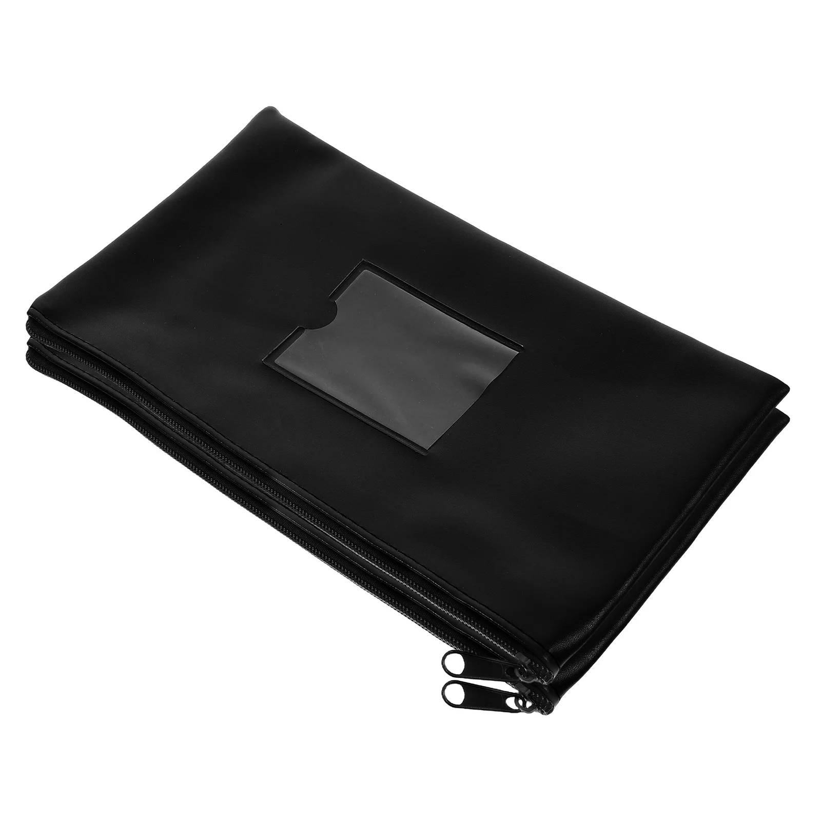 

2 Pcs Receipt Storage Bag Bill Wallet Pouch Cash with Clear Window Blank Card Money Check Zipper