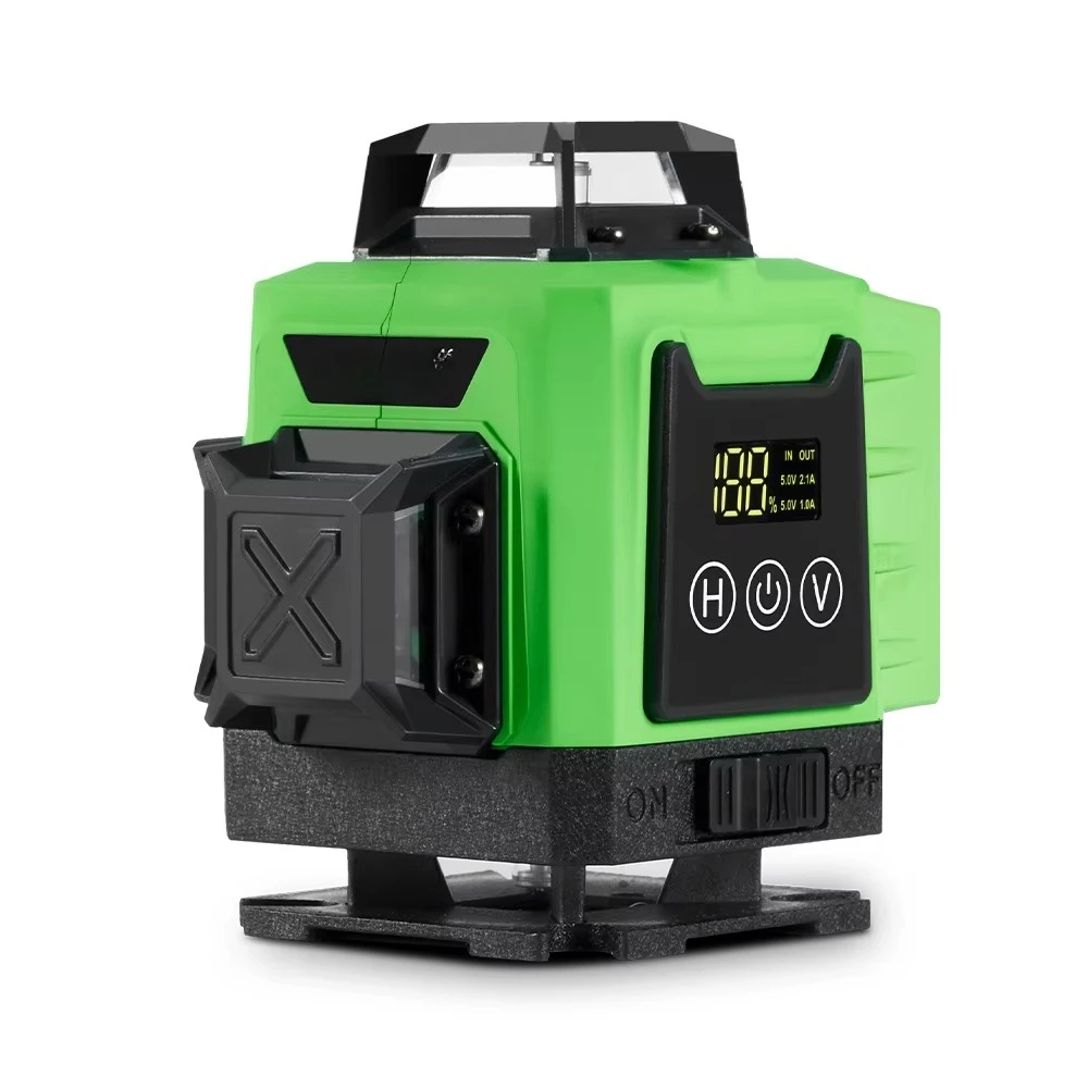 

Поворотные лазерные уровни, 16 линий, 4D, IP54, 4,7 В, 3000 мАч, лазерный уровень с цифровым дисплеем, 360 градусов, горизонтальный, перезаряжаемый