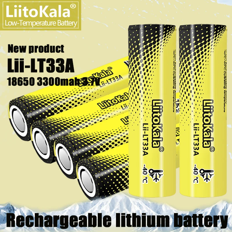 

6PCS LiitoKala Lii-LT33A 18650 3300mah 3.7V Rechargeable Battery for -40° Low-temperature battery