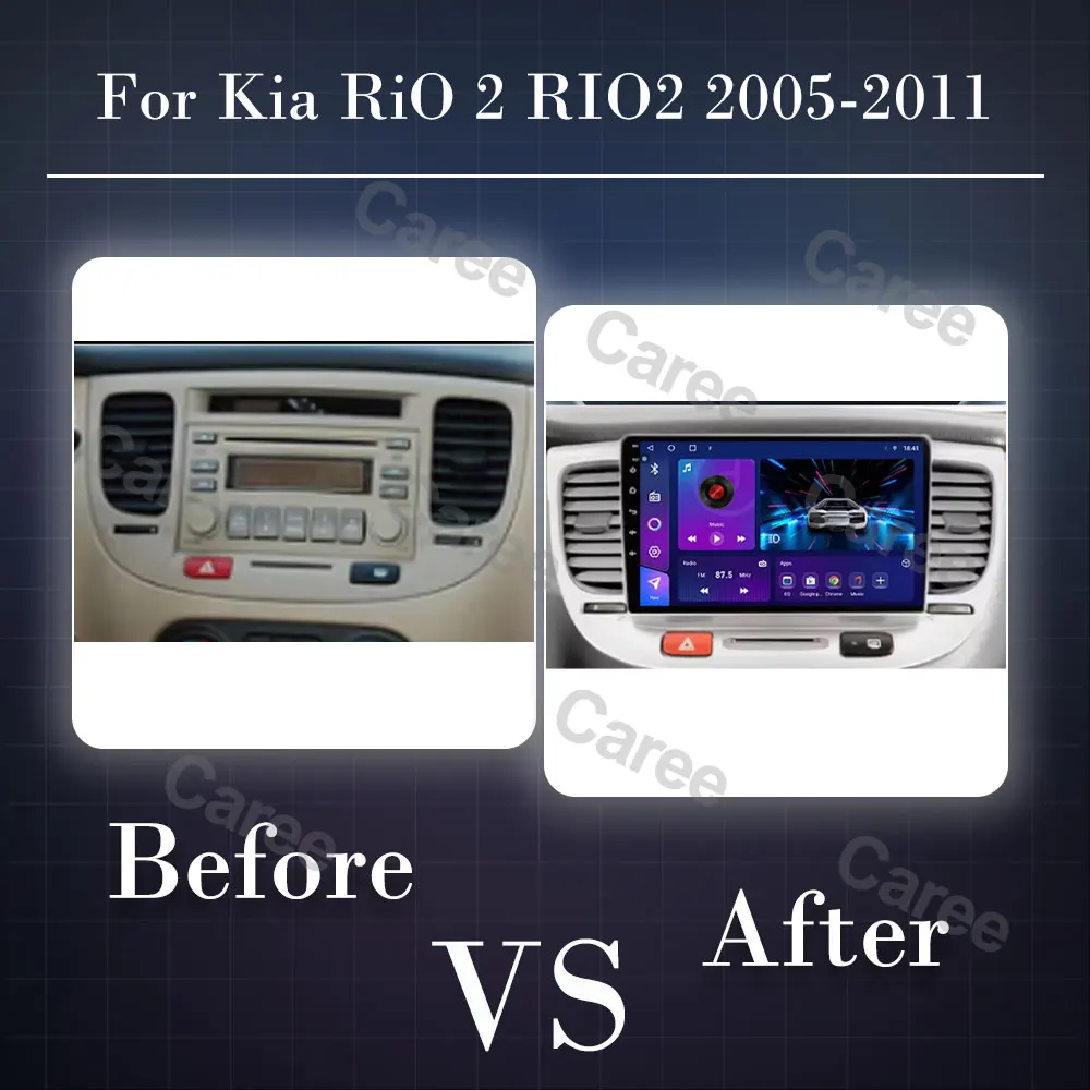راديو السيارة لكيا ريو 2 RIO2 2005-2011 اللاسلكية CarPlay أندرويد السيارات مشغل وسائط متعددة شاشة تعمل باللمس لتحديد المواقع والملاحة لا 2din DVD