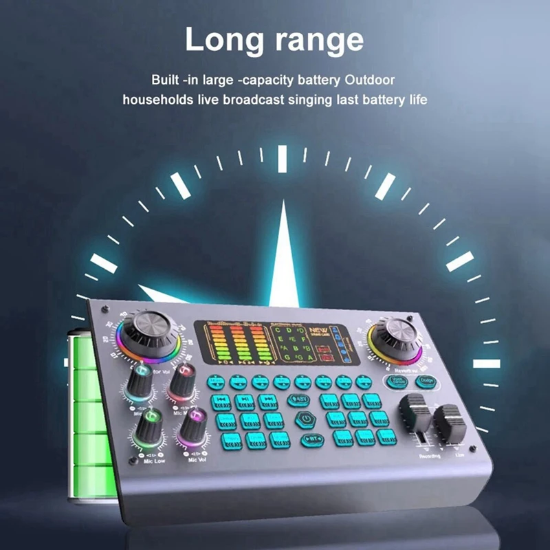 A76F-Professional Podcast Live Sound Card DJ Mixer Audio Mixer Equipment For PC Recording Singing Streaming Gaming