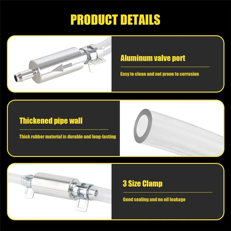 Dependable-Universal Brake Fluid Bleeder-Brake Bleeder Hose-One Way Check Valve Tube Bleeding For Car Motorcycle Clutch Tool Kit - view 5