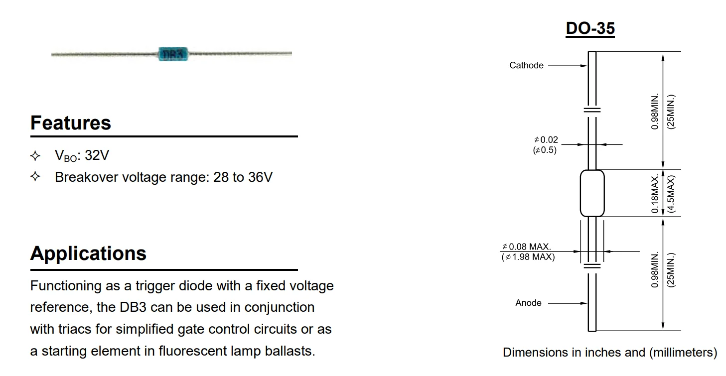 1000PCS DB3 DO-35 made in C