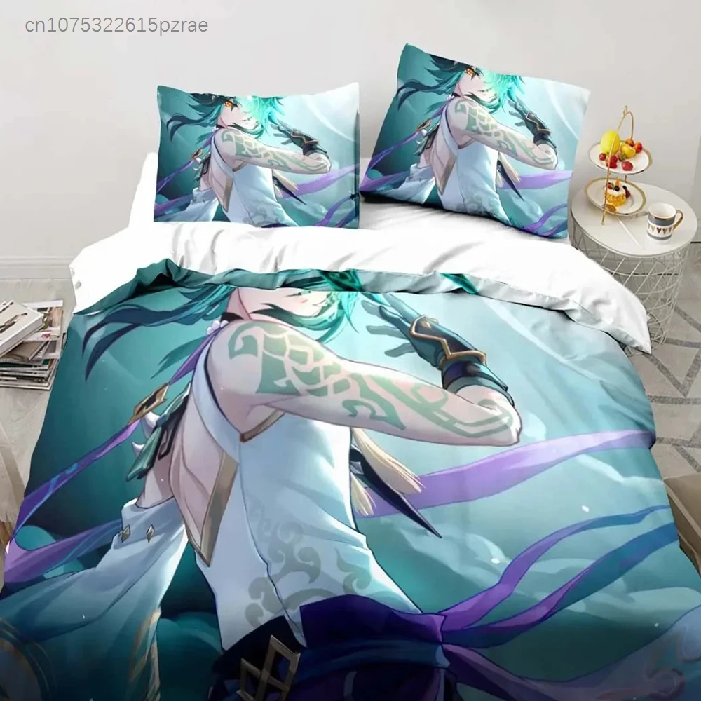 Cartoon Anime Genshin Impact Game Bedding Set Bedroom Soft Modern Bedspreads Comefortable Duvet Cover Quilt Cover And Pillowcase