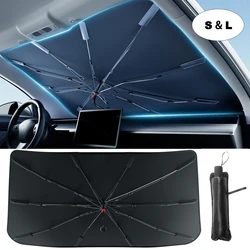 2024 Car Windshield Sun Shade Umbrella Foldable Sunshade Front Window Cover for UV Block Heat Protection Protector Parasol