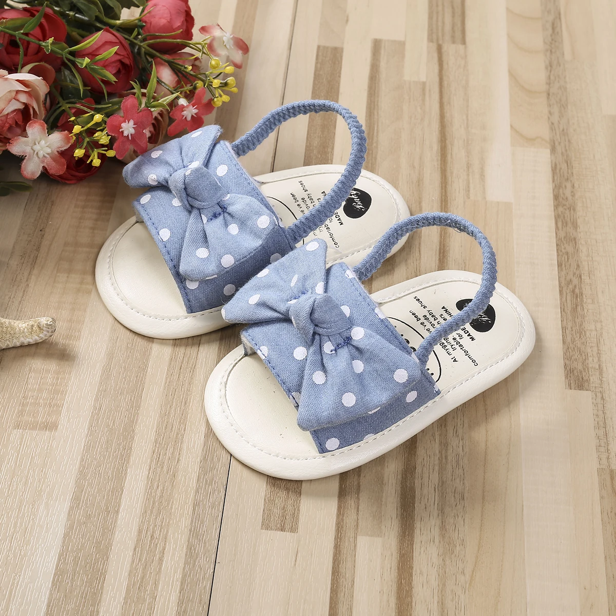 Chaussures d'eau pour bébés garçons et filles de 0 à 18 mois, sandales d'été à rayures avec nœud papillon