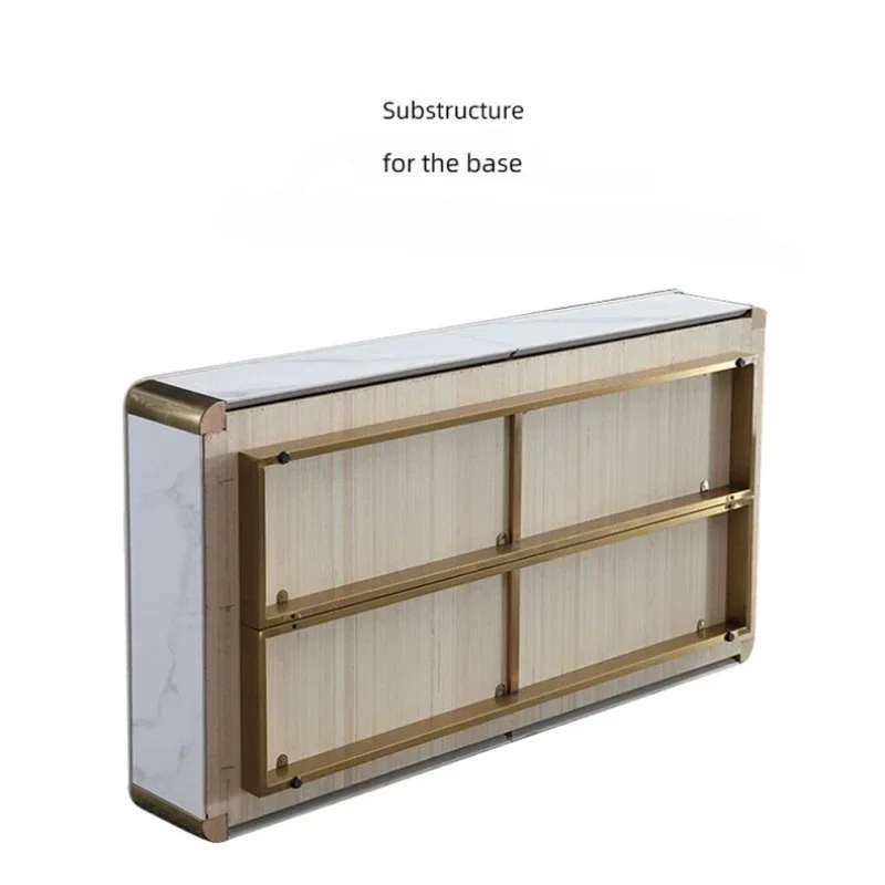 ٪ طقم طاولة قهوة إيطالية لغرفة المعيشة، طاولة قهوة ذات لوحة صخرية، حجم خزانة تلفزيون، طاولة قهوة مستطيلة بسيطة