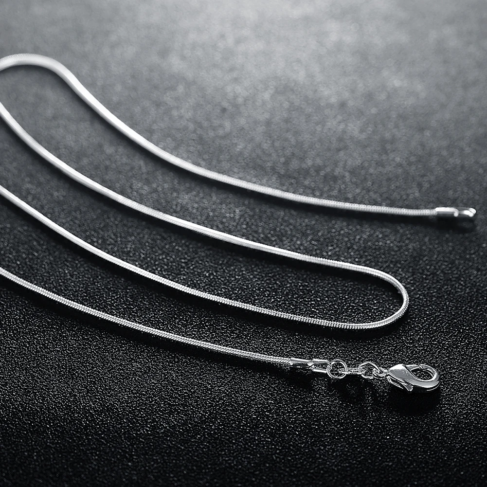 Fashion Hot Sell Snake 1MM Chain 925 Sterling silver Ladies` women Snake Necklaces Woman men Jewelry Gift Wholesale image 2