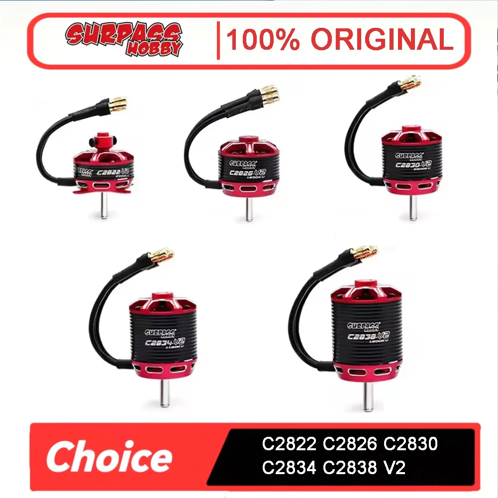 

Бесщеточный двигатель Surpass Hobby Outrunner — C2822/C2826/C2830/C2834/C2838 V2, высокая производительность для радиоуправляемого квадрокоптера с неподвижным крылом, дрона