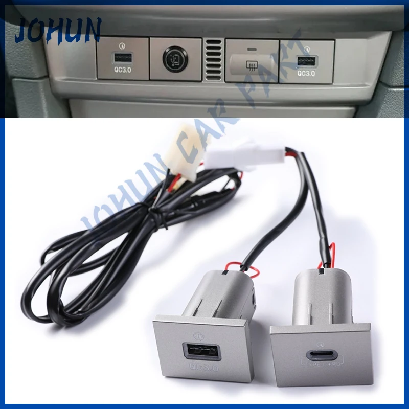 

Car USB Charger Socket Fast Charge Adapter QC3.0 Power Outlet Switch For Ford Focus 2 Mk2 2009 2010 2011 New Cars Accessories