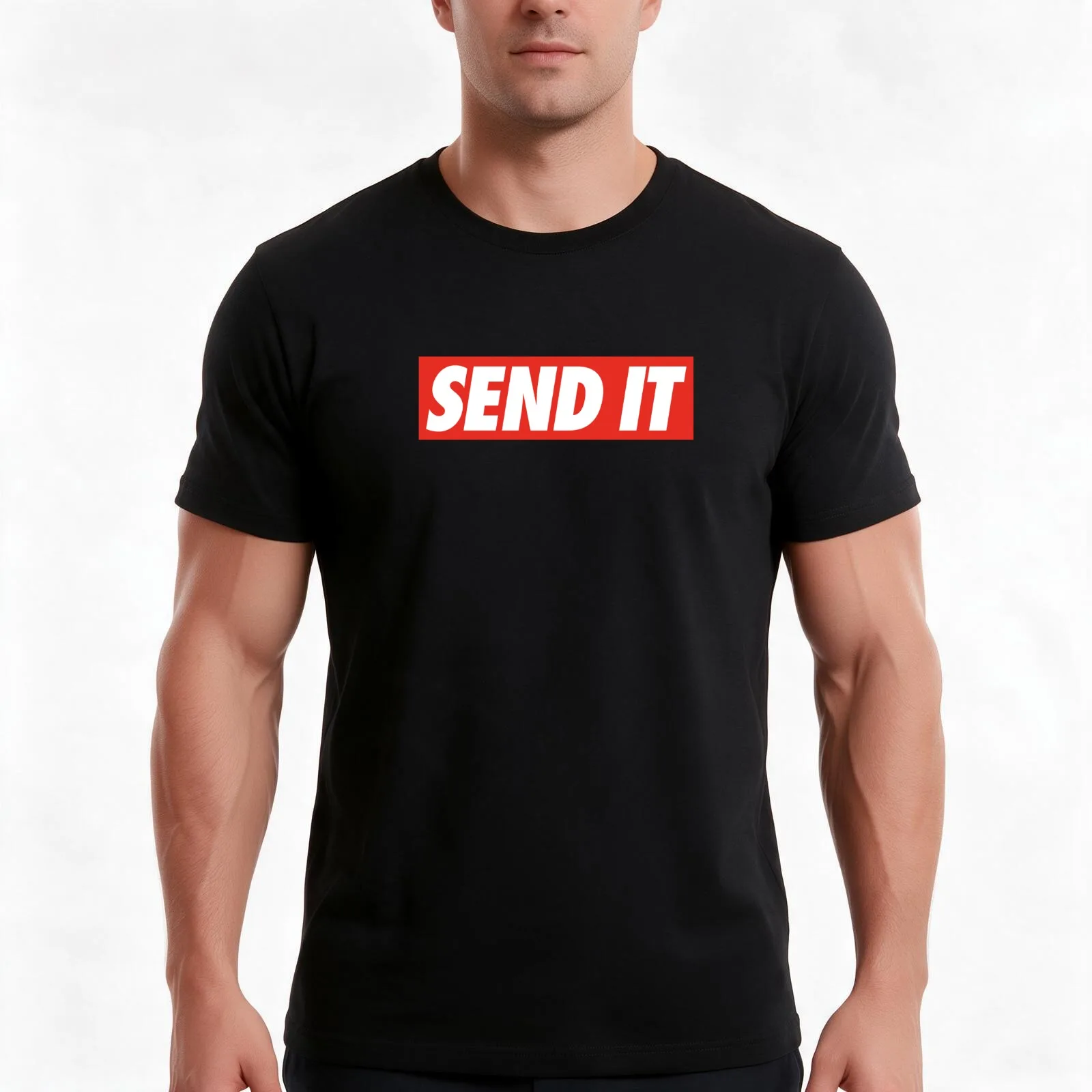 SEND IT T-Shirt, Summer Casual Cotton Tee, Oversized Streetwear Tops, Vintage Graphic Print, Loose Fit Short Sleeve, 100% Cotton