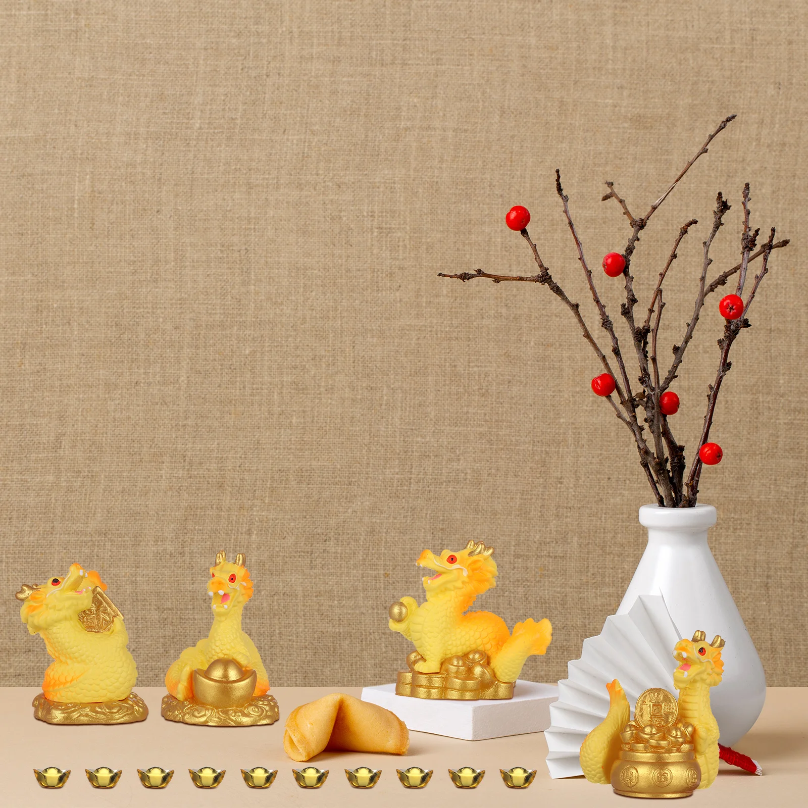 

Other Tidying and Dustproof Appliances New Year Dragon Ornaments Decorations Resin Chinese Figurines