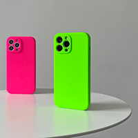 For iPhone 16 15 Pro Max Case Neon Liquid Silicone 14 13 7 8 Plus Xs Max X Fluorescence Cover for iPhone 12 11 13 Pro Max Fundas