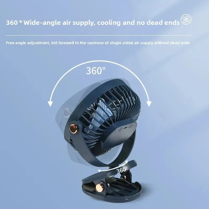 مروحة إضاءة ليلية محمولة بمشبك صغير لسطح المكتب على معلق TYPE-C شحن 18650 بطارية عمر مروحة مروحة تبريد طاولة محمولة كهربائية