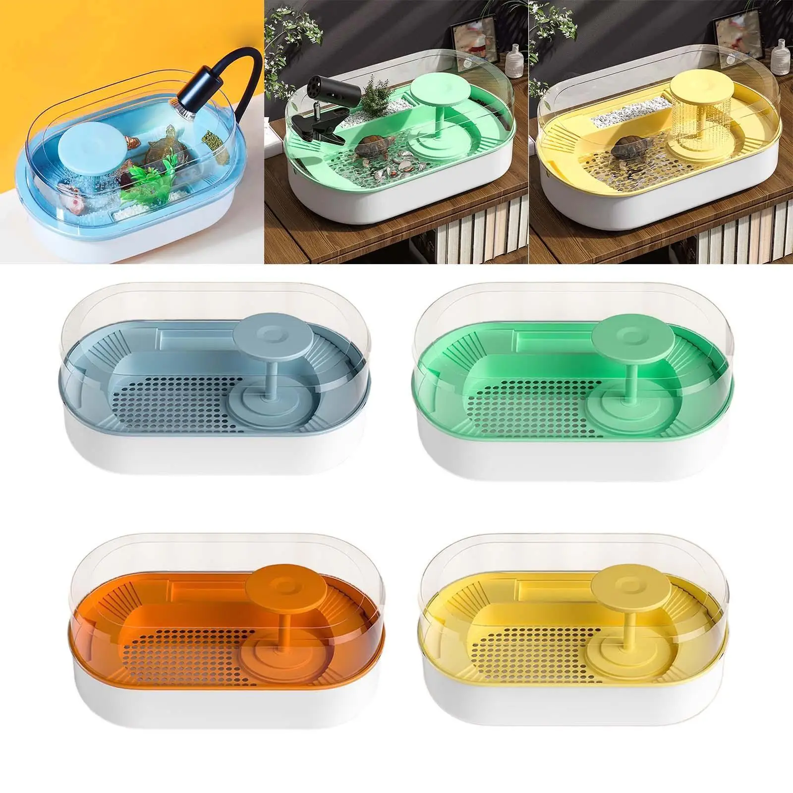 Reptile Habitats Hatching Hermit Feeding Box Basking Ramp Breeding Accessories Tortoises Case Turtle Breeding Tank Breeding Box