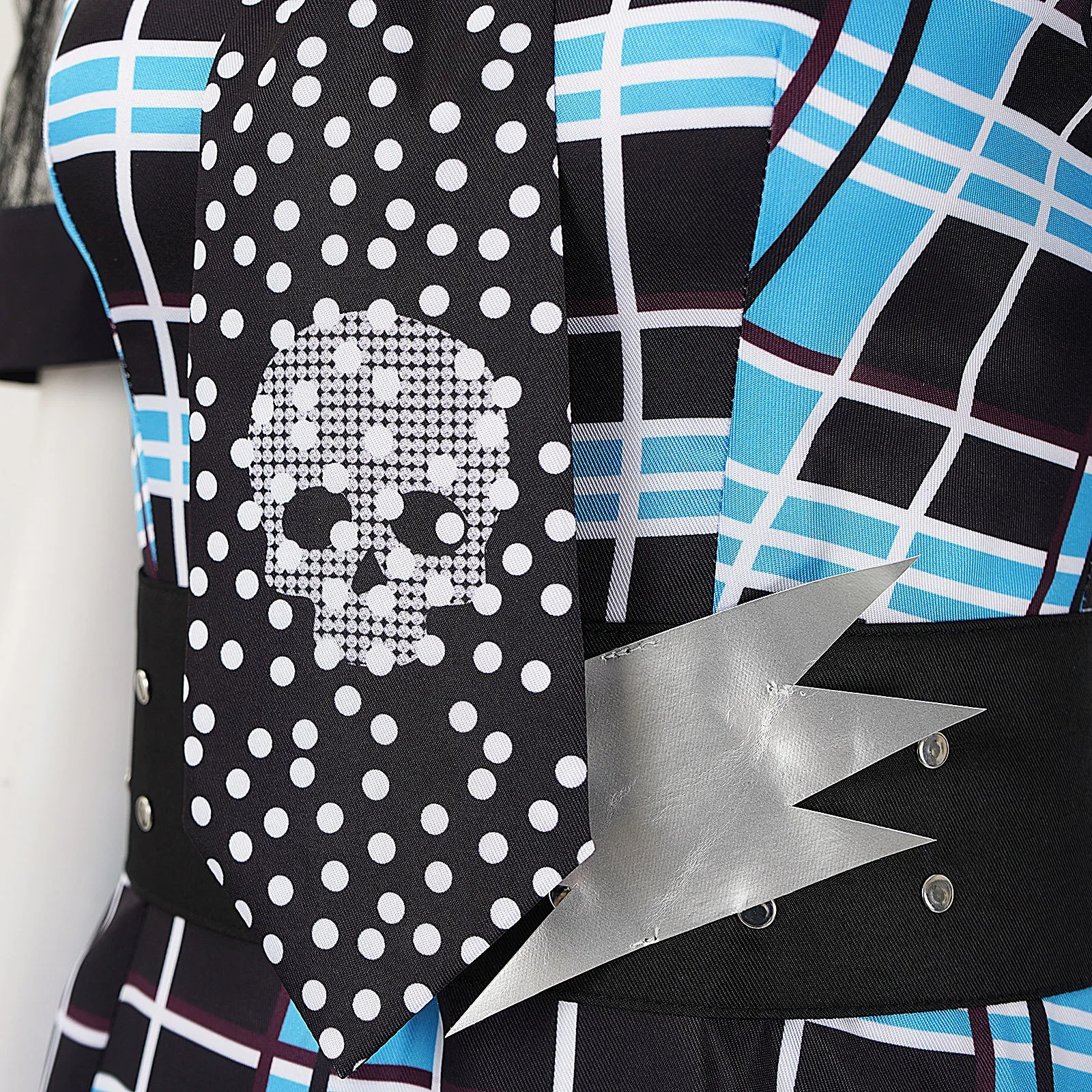 Monster Cosplay Franky Stein Kostüm Perücke Outfit Halloween Weihnachtsfeier Damen Verkleidung Kleidung Zombie Kostüm – Detail 6