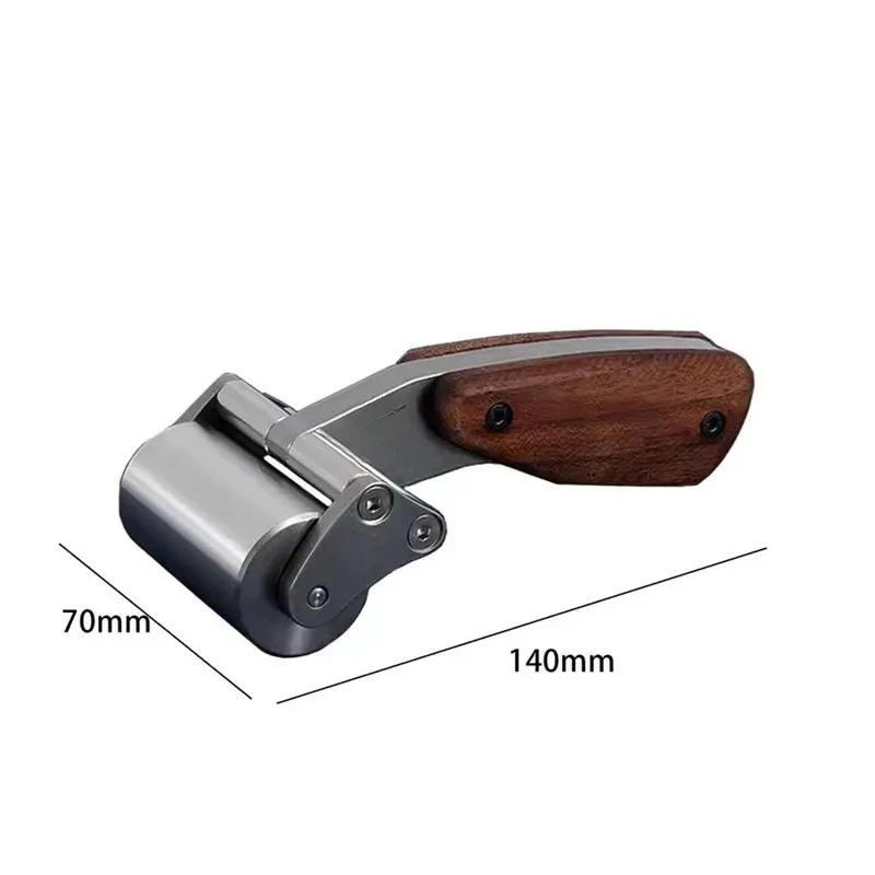 

60mm Heavy Duty Leather Roller 304 Stainless Steel Glue Press Wheel with Walnut Handle DIY Leathercraft Laminating SmoothingTool