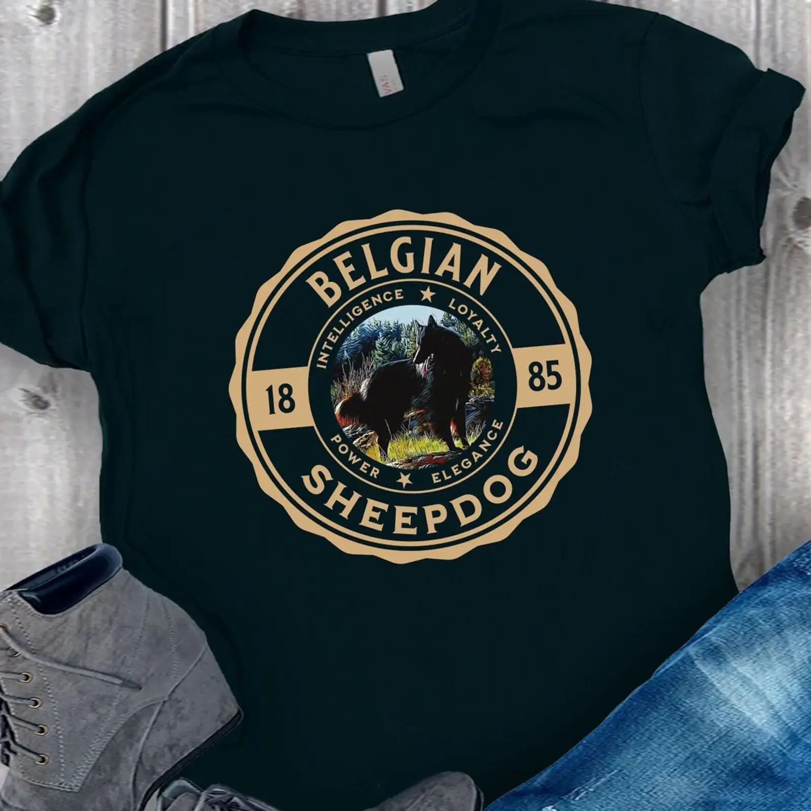Camiseta de Pastor Belga Groenendael, estilo vintage, ropa de diseñador, informal, cómoda, gráfica, versátil, transpirable, elegante