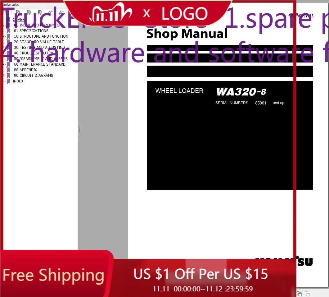 

Колесный погрузчик TruckEPC3 Komatsu 5,86 ГБ Обновление 2024 года По руководство по магазине PDF