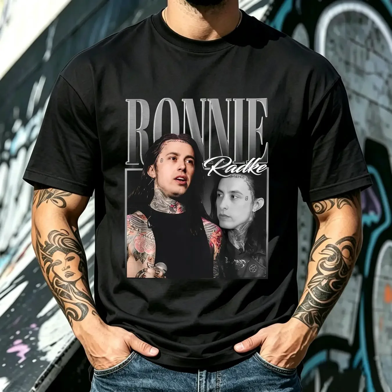washed T Shirt Ronnie Radke NEW Falling In Reverse band All sizes 1PT1781 long or short sleeves vintage Washed Comfortable