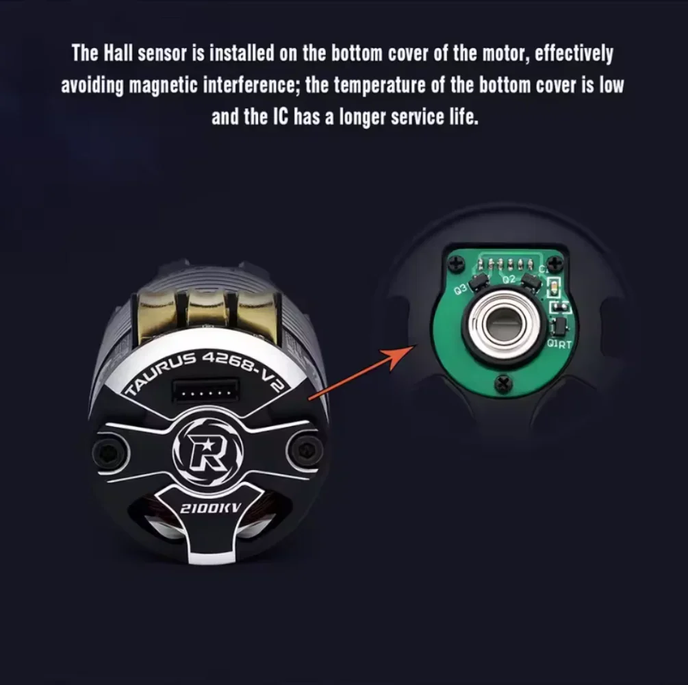 Nuevo Motor sin escobillas con sensor 4274 4268 V2 eje de 5mm para 1/8 RC coche eléctrico Monster on Road RC modelo accesorios de coche ROCKET-RC