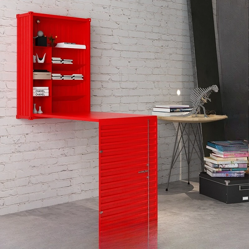 

Folding table Household desk against the wall Invisible study table Retractable storage integrated table