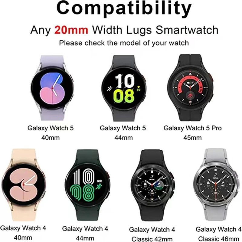 Strap For Samsung Galaxy watch 4 classic 42mm 46mm smartwatch Correa Braided bracelet 20mm Galaxy watch 4/5 40mm 44mm 5 pro 45MM