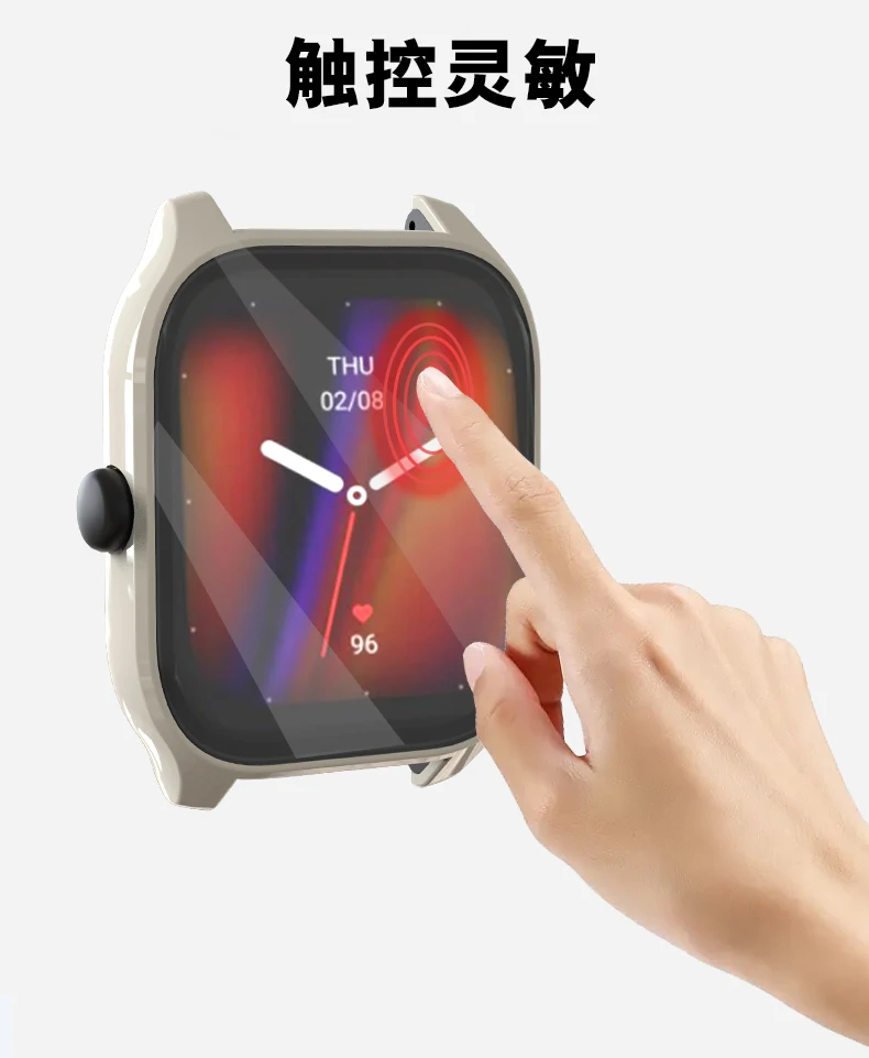 Amazfit-Apple Watch用のストラップ付き保護ケース,ストラップ付き強化ガラス,ケース