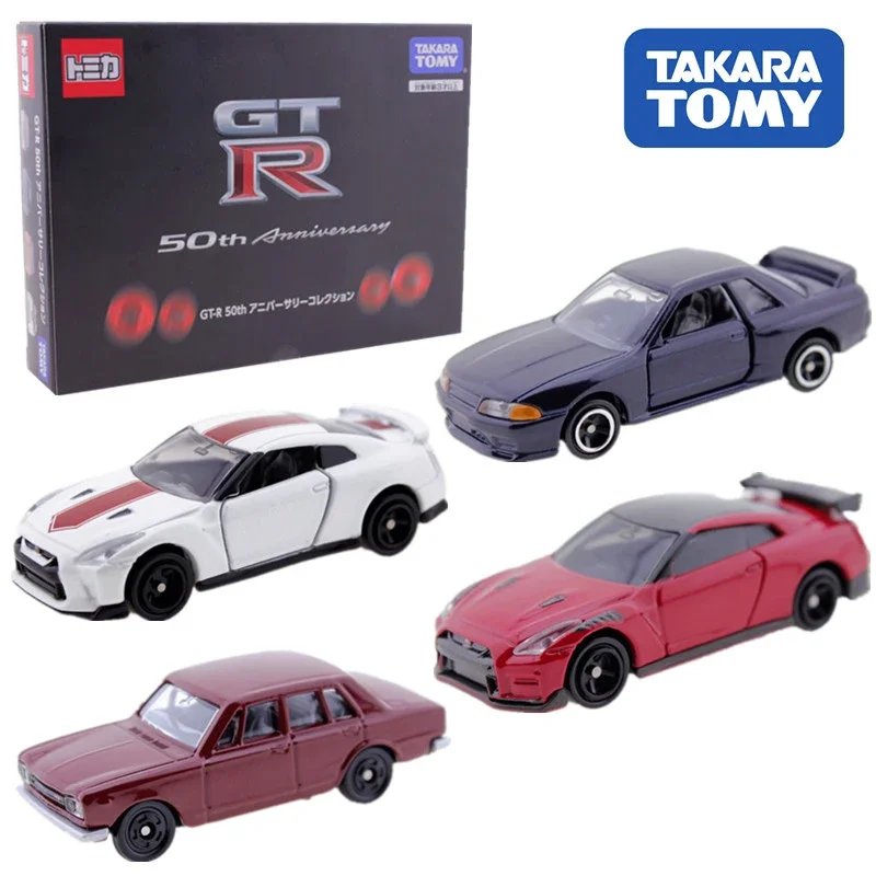 TAKARA TOMY TOMICA Nissan GT-R 50th ANNIVERSARY Collection ชุด 4 รุ่นขนาด 1/64 รถของเล่นยานยนต์โลหะ Diecast