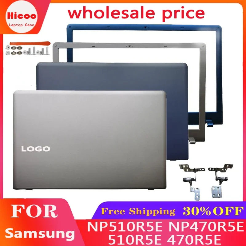 New For Samsung NP510R5E NP470R5E 510R5E 470R5E LCD Back Cover /Front Bezel/Hinges Laptop Housing Cover Case Plastic