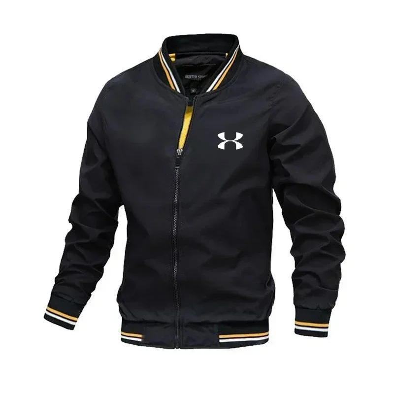

Men's Spring and Autumn Fashionable Outdoor Fitness Sport Zip-up Long-sleeved Jacket, Windproof and Sunproof Casual Coat