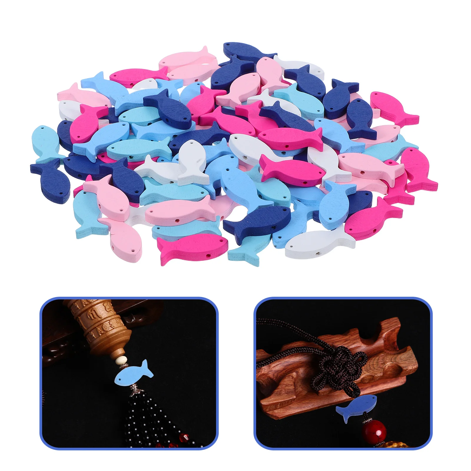 

100pcs Wooden Fish Adornments Simple Desktop Decor For Living Room Garden Balcony Bedroom Fish Shape Wooden Crafts Home Decor