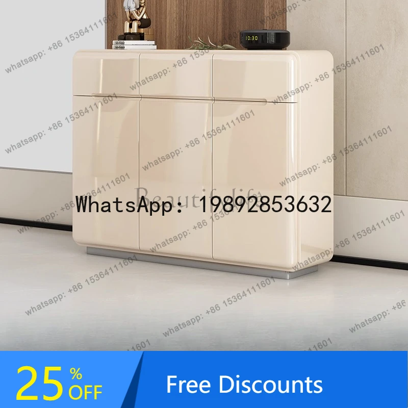 

HH Cream style shoe cabinet household corridor storage door wall cabinet