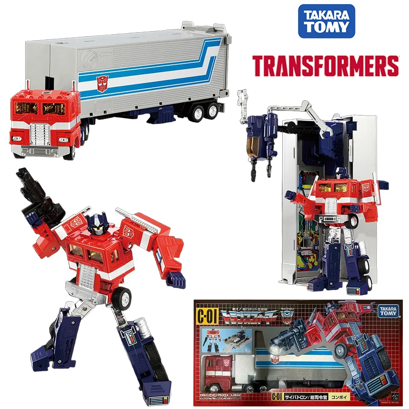 Takara Tomy Transformers Missing Link C-01 Optimus Prime 15Cm Anime Original Action Figure Model Toy Birthday Gift Collection