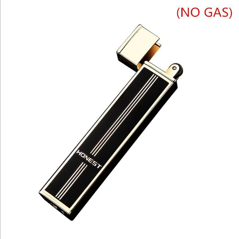 Baicheng Grinding Wheel Lighter Ultra-thin Windproof Metal Portable Cigarette Lighter High-end Gift Smoking Set（NO GAS）