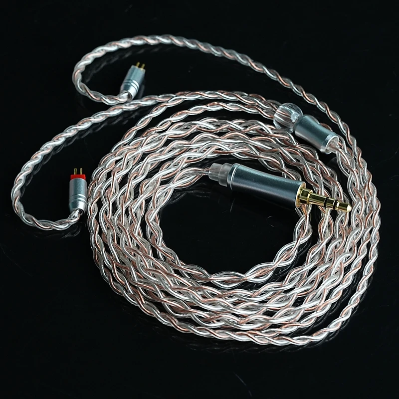 XINHS 4-core silver plated and single crystal copper mixed woven headphone upgrade cable