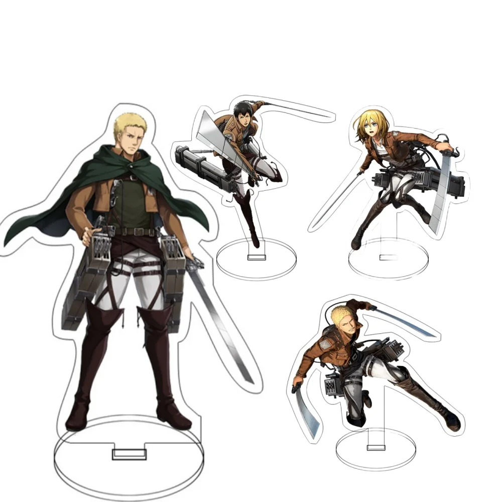

Charm Anime Fans Gifts HD Figure Attack on Titan Alan Yeager Hanji Zoe Acrylic Stand Model Desktop Decoration Series 15cm