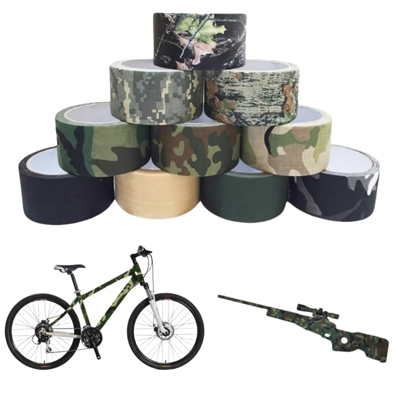 5M/10M Multi-functional Camo Tape Self-adhesive Camouflage Hunting Paintball Airsoft Rifle Waterproof Non-Slip Stealth Tape