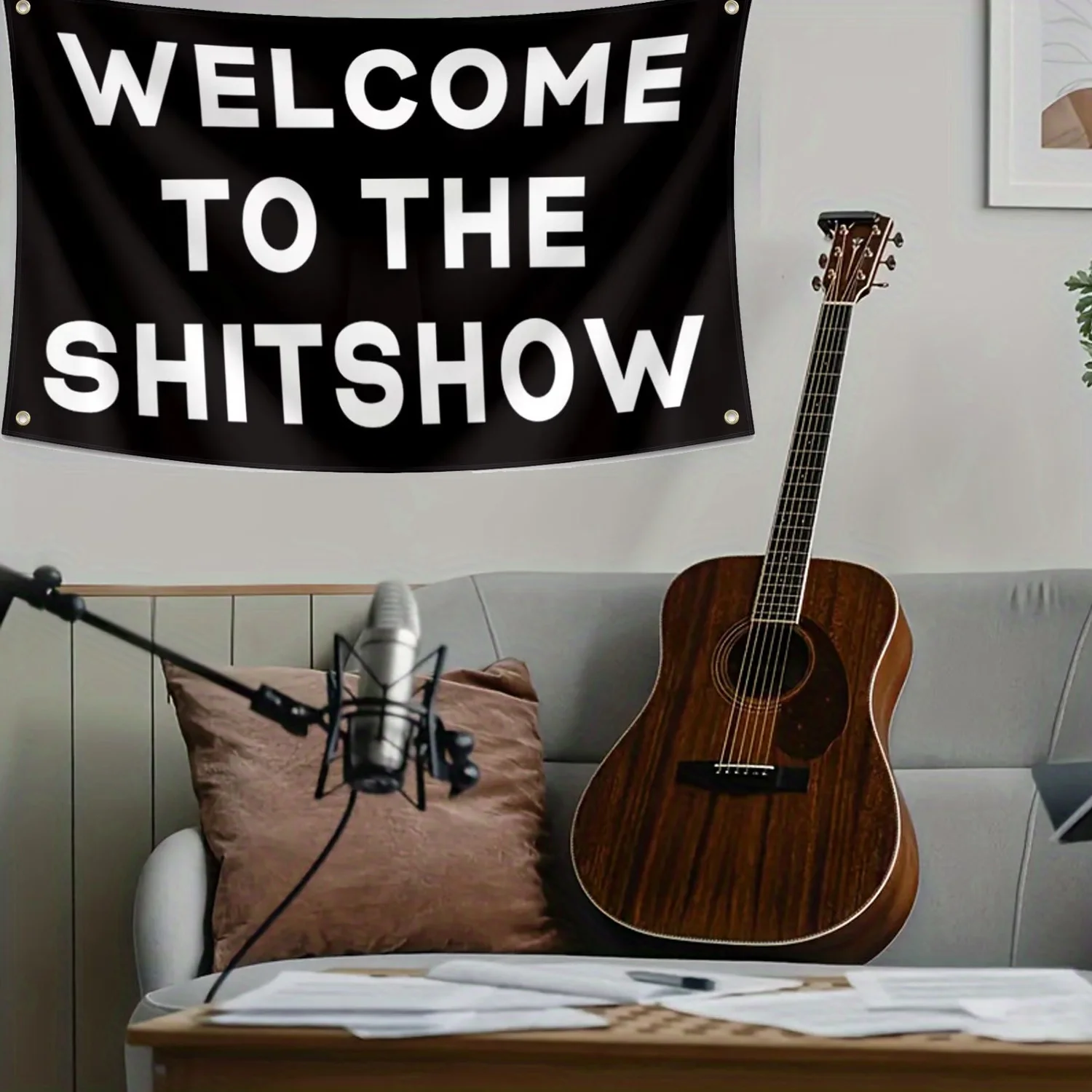 

Welcome to The Shitshow 3x5ft Flag Tapestry -with 4 Brass Grommets for Man Cave, College Dorms, Outdoor Parties, Funny Gift