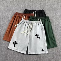 Summer Fashion High Street Men's Comfortable Wide Leg Short Pants with Rope Casual American Style Polyester Fiber Shorts